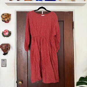 Conscious clothing Clara Dress in Red Check